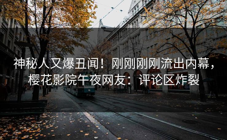 神秘人又爆丑闻！刚刚刚刚流出内幕，樱花影院午夜网友：评论区炸裂